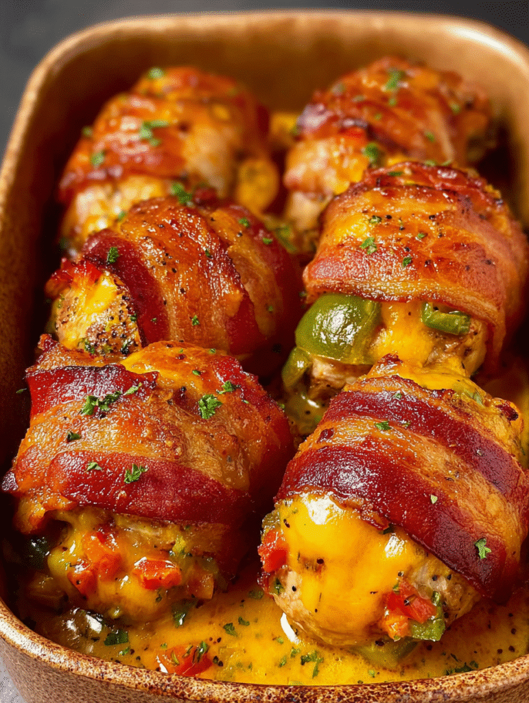 Bacon-Wrapped Cheesy Chicken Bombs