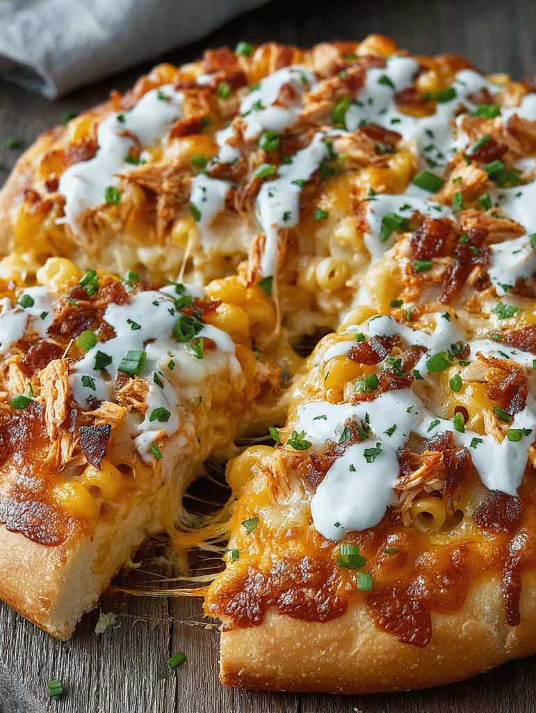 Buffalo Chicken Mac & Cheese Pizza (Game-Day Mashup)