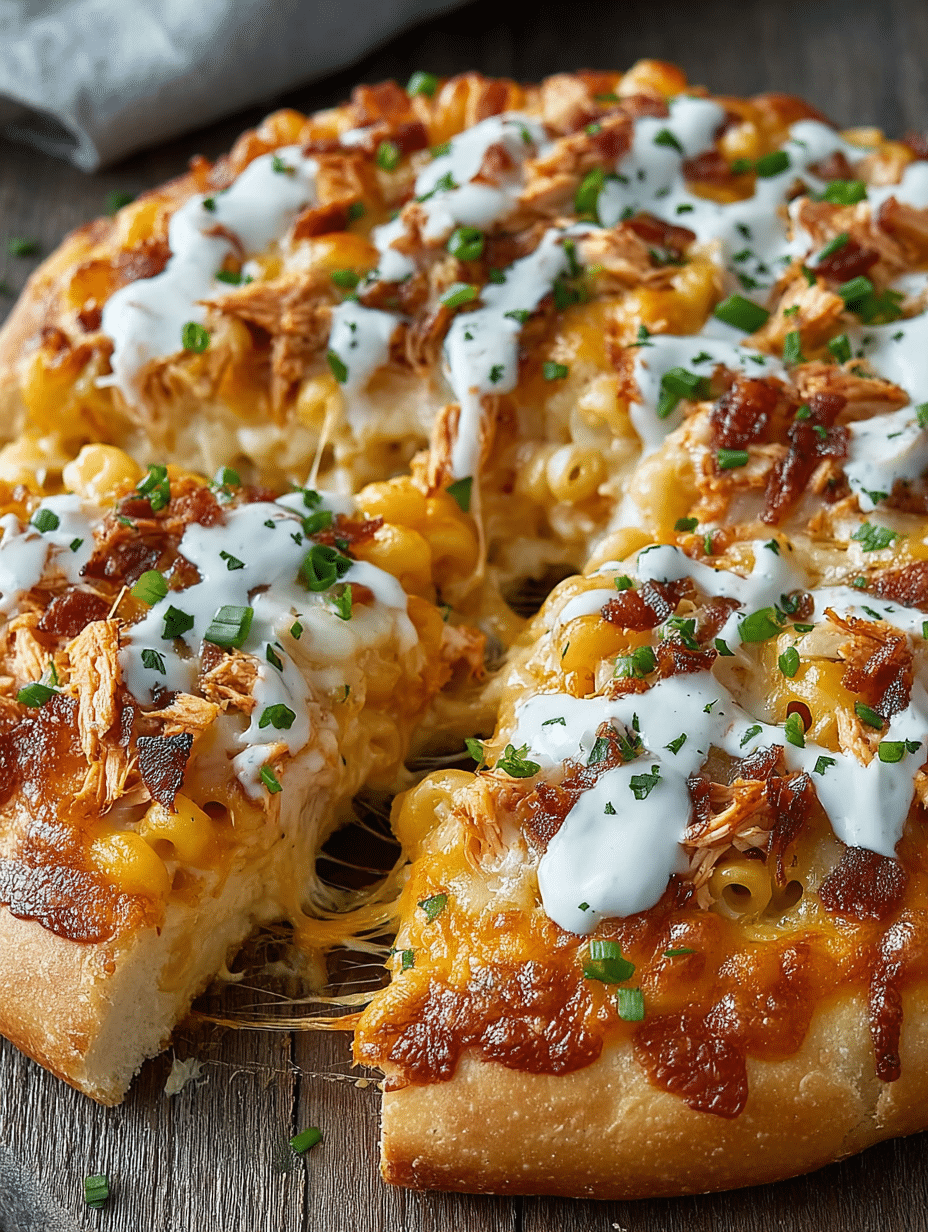 Buffalo Chicken Mac & Cheese Pizza (Game-Day Mashup)