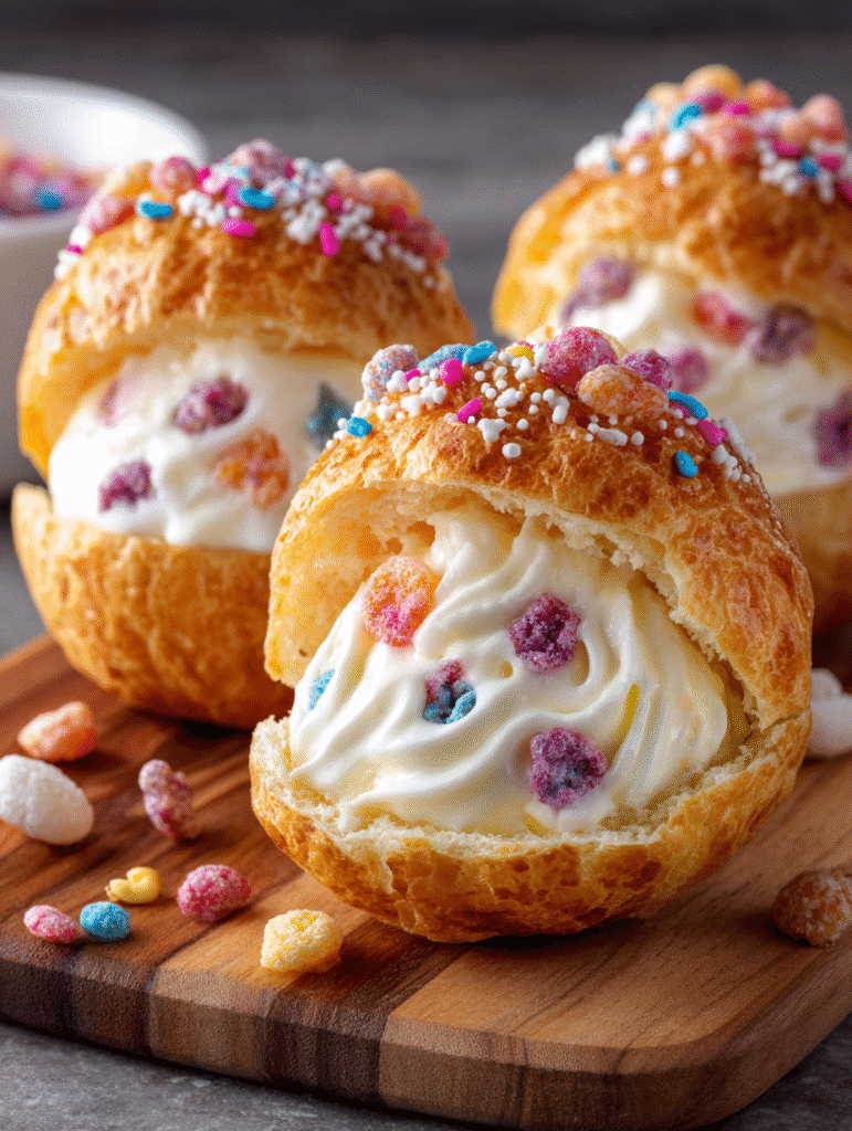 Cereal Milk Cream Puffs