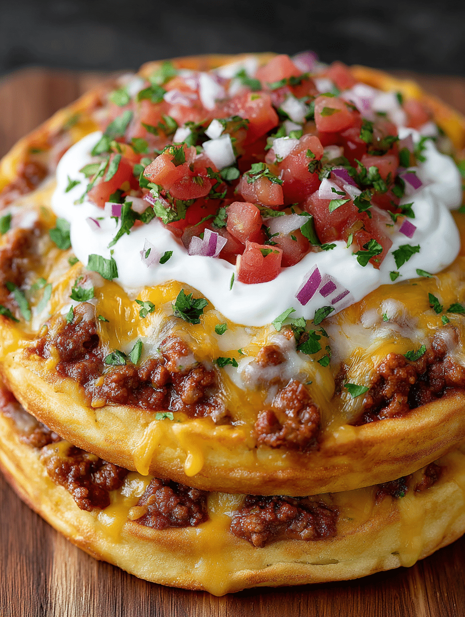 Cheesy Taco Pizza Waffle