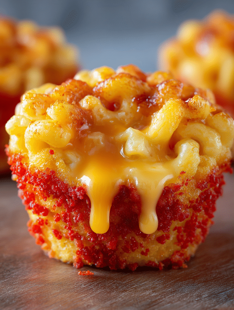 Cheetos Flamin’ Hot Mac & Cheese Muffins