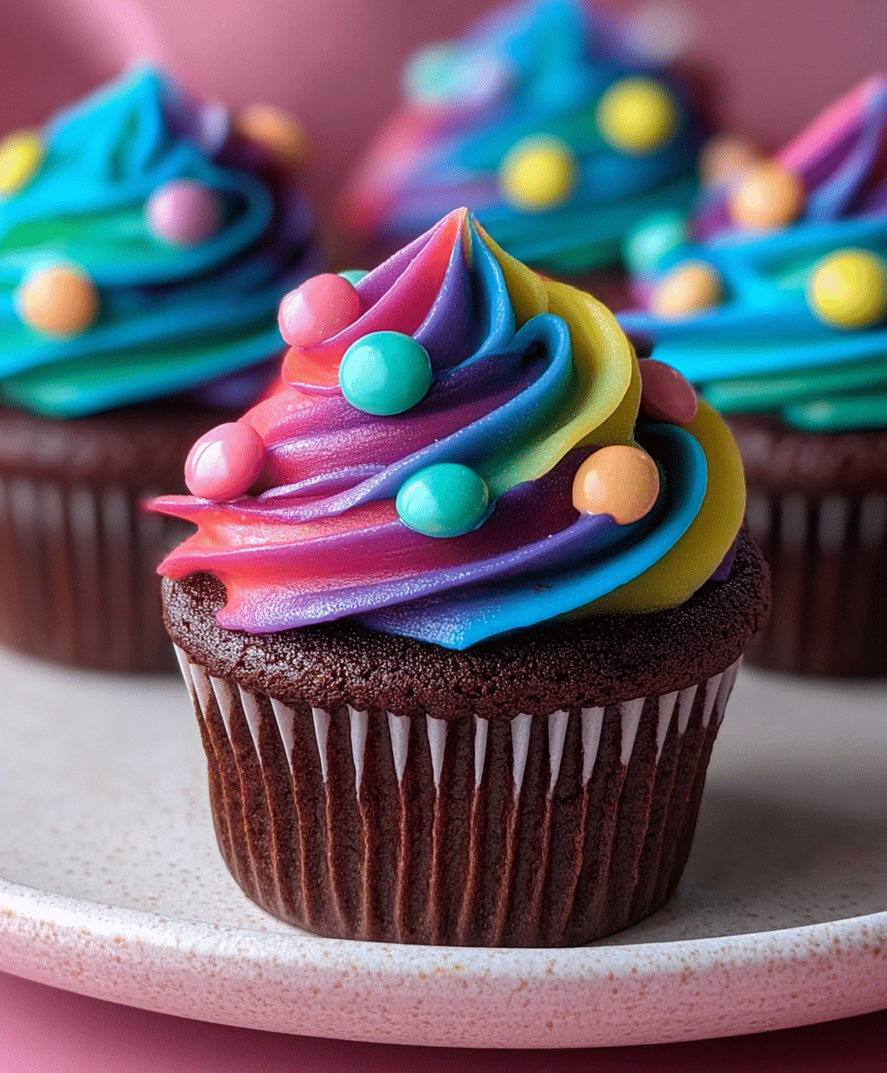 Cosmic Rainbow M&M Cupcakes: Bake Fun and Joy Today! 2 Cosmic Rainbow M&M Cupcakes