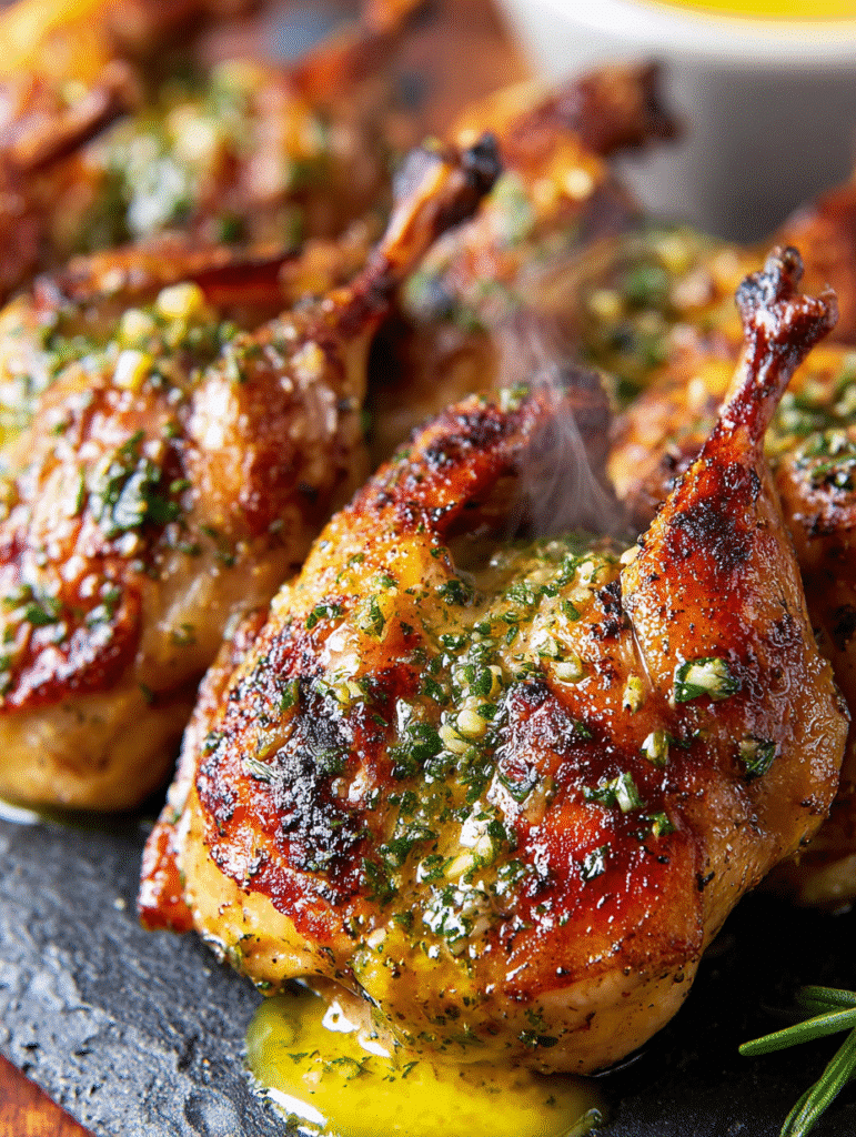 Garlic Herb Butter Roasted Quail (Golden & Juicy)