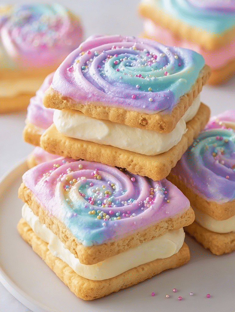 Pastel Swirl Ice-Cream Sandwiches