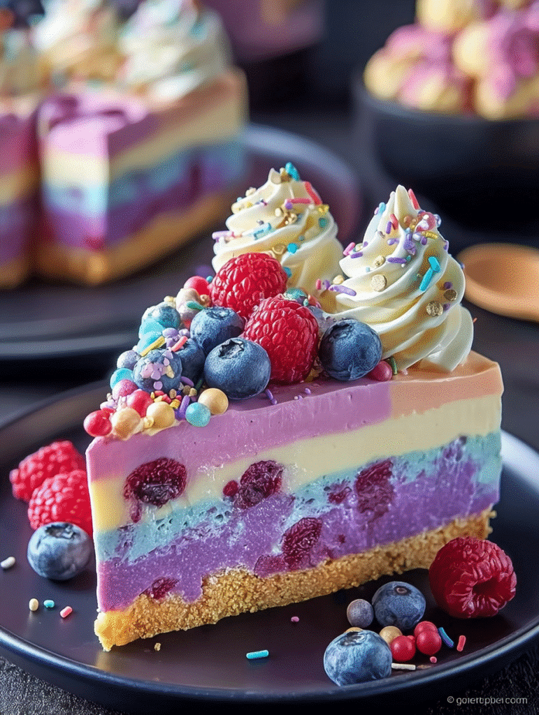 Rainbow Berry Cheesecake