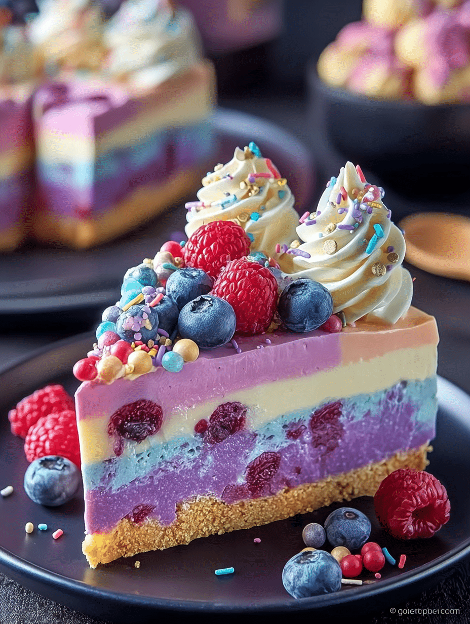 Rainbow Berry Cheesecake