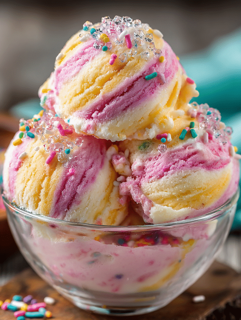 Raspberry Lemonade Sparkle Ice Cream