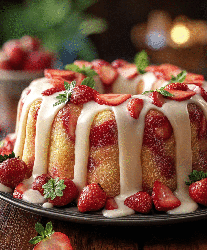 Strawberry Cream Cheese Pound Cake