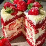 Strawberry Red Velvet Cream Cake: An Irresistible Recipe! 3 Strawberry Red Velvet Cream Cake