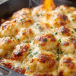 Volcano Cheese-Stuffed Dumpling Skillet (Pull-Apart Lava Bites)