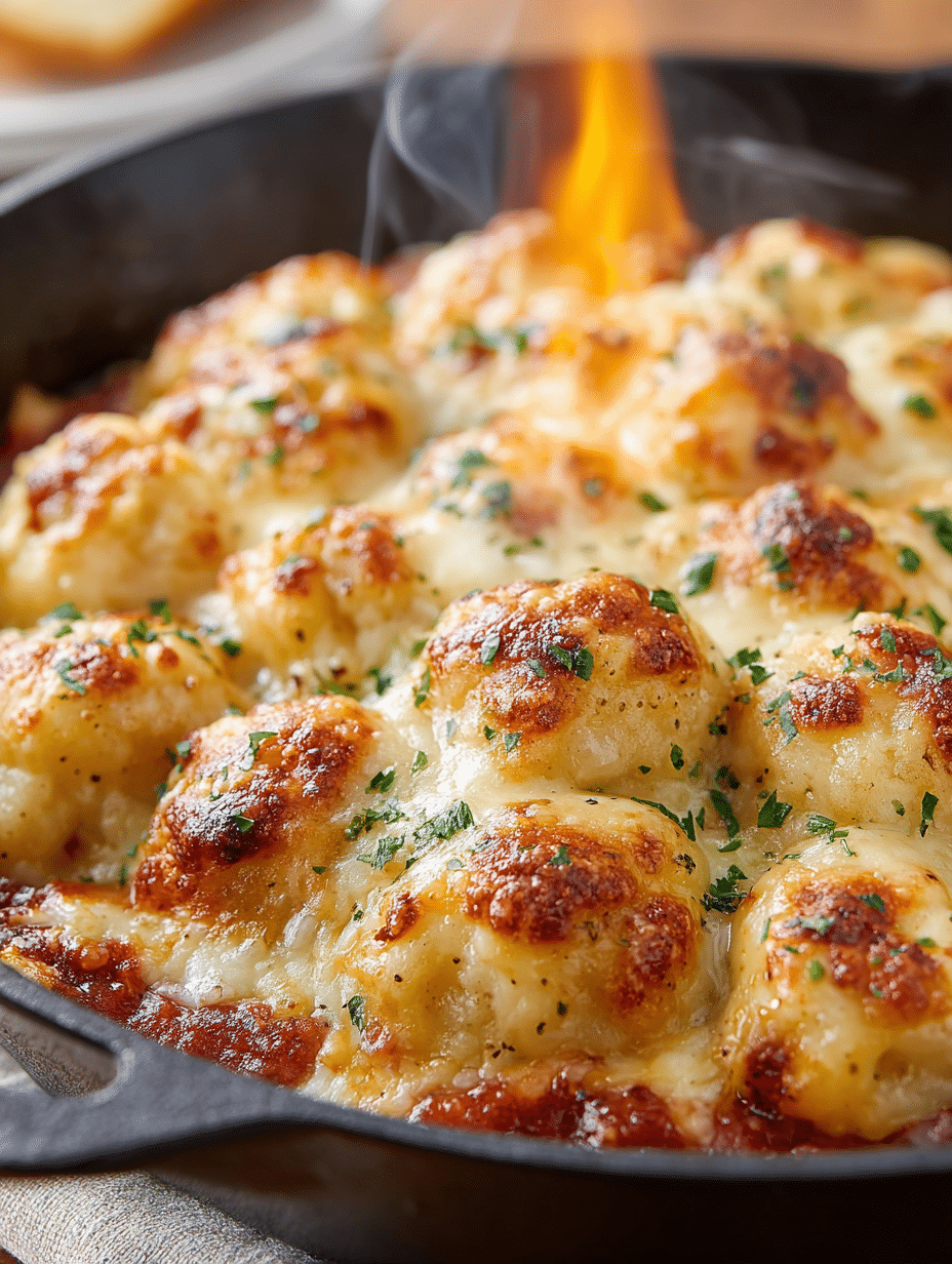 Volcano Cheese-Stuffed Dumpling Skillet (Pull-Apart Lava Bites)