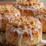 Apple Cheesecake Buns with Crumble Topping Delightfully Easy 6 Apple Cheesecake Buns with Crumble Topping & Sweet Glaze