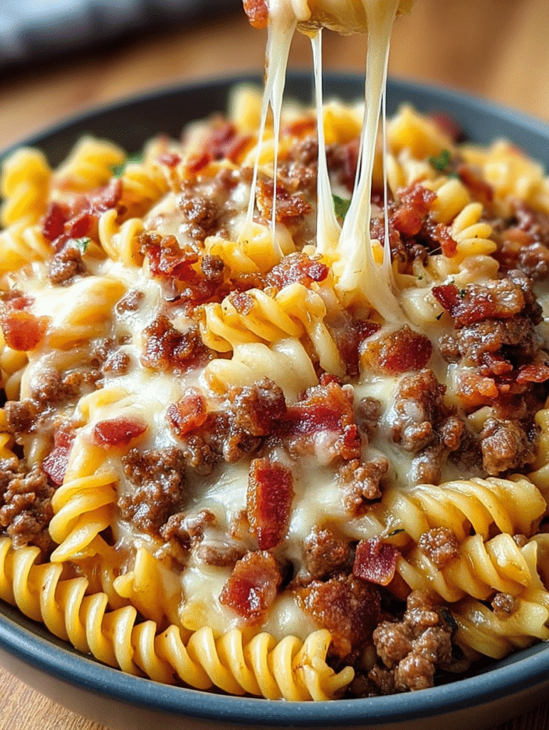 Bacon Cheeseburger Pasta Bake