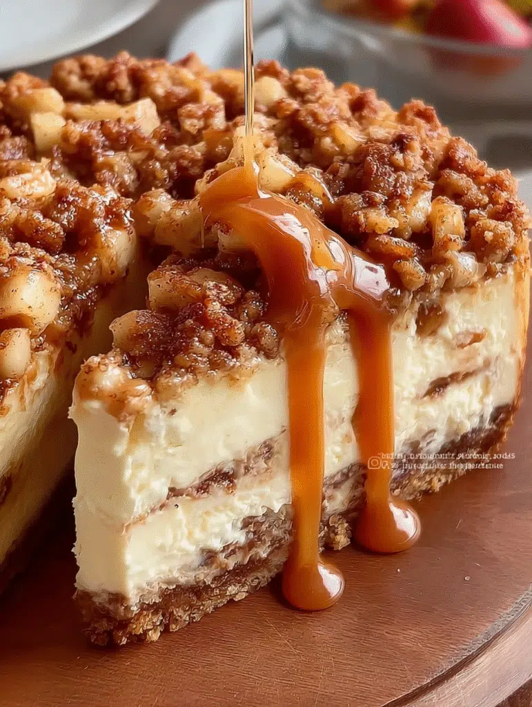 Caramel Apple Crumble Cheesecake