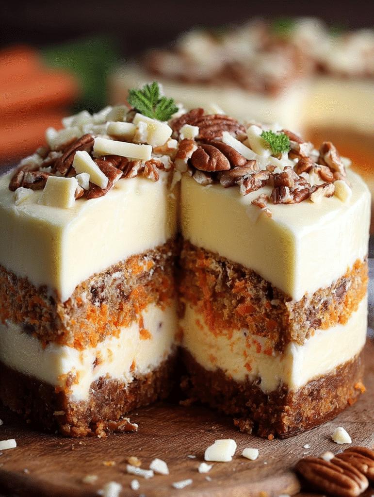 Carrot Cake Cheesecake with Creamy Topping