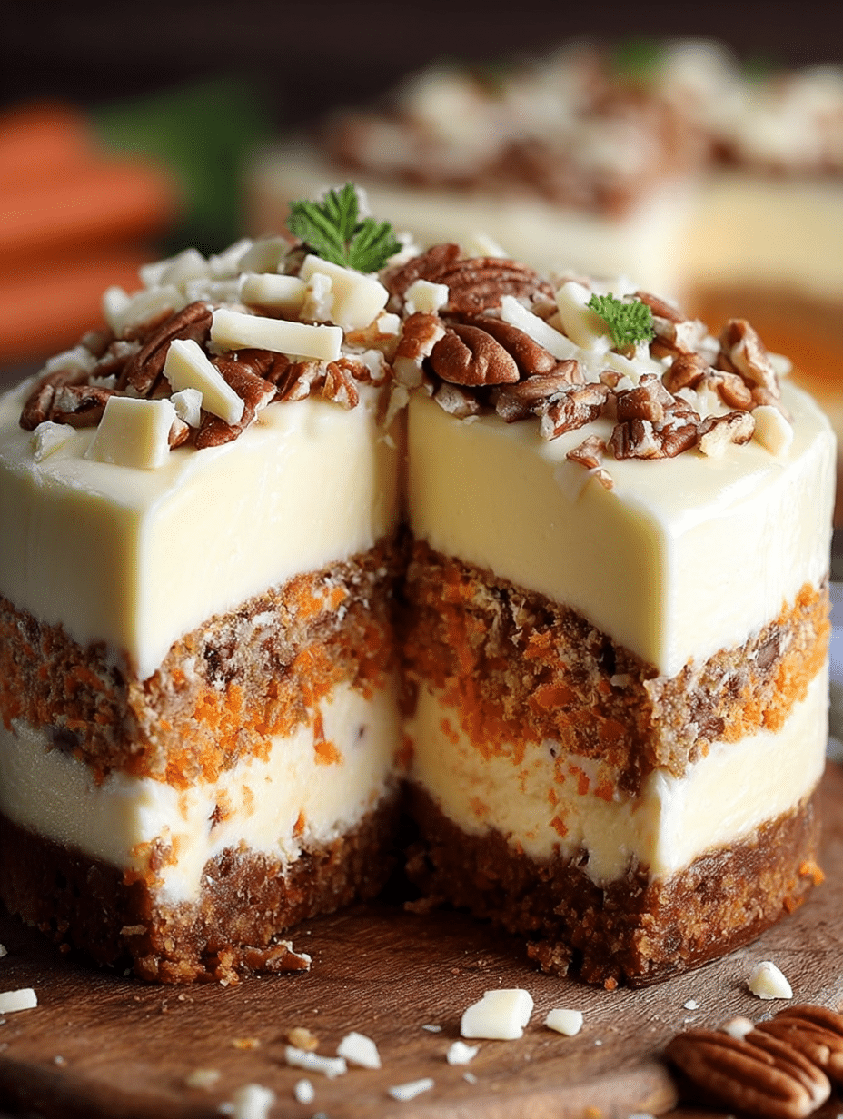 Carrot Cake Cheesecake with Creamy Topping