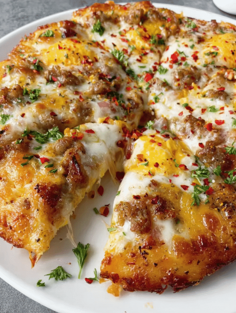 Cheese Crust Breakfast Pizza: A Hearty Morning Delight 5 Cheese Crust Breakfast Pizza