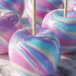 Cotton Candy Swirl Candy Apples that Delight! 6 Cotton Candy Swirl Candy Apples