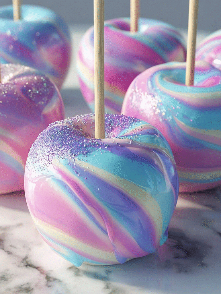 Cotton Candy Swirl Candy Apples that Delight! 5 Cotton Candy Swirl Candy Apples