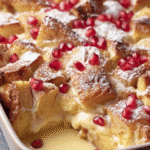 Creamy Bread Pudding with Vanilla Custard