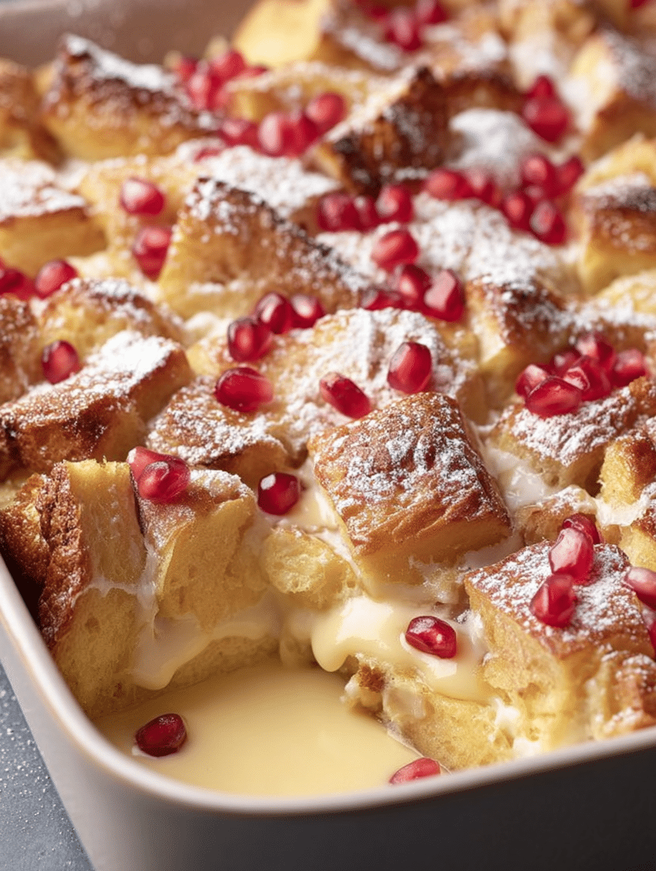 Creamy Bread Pudding with Vanilla Custard