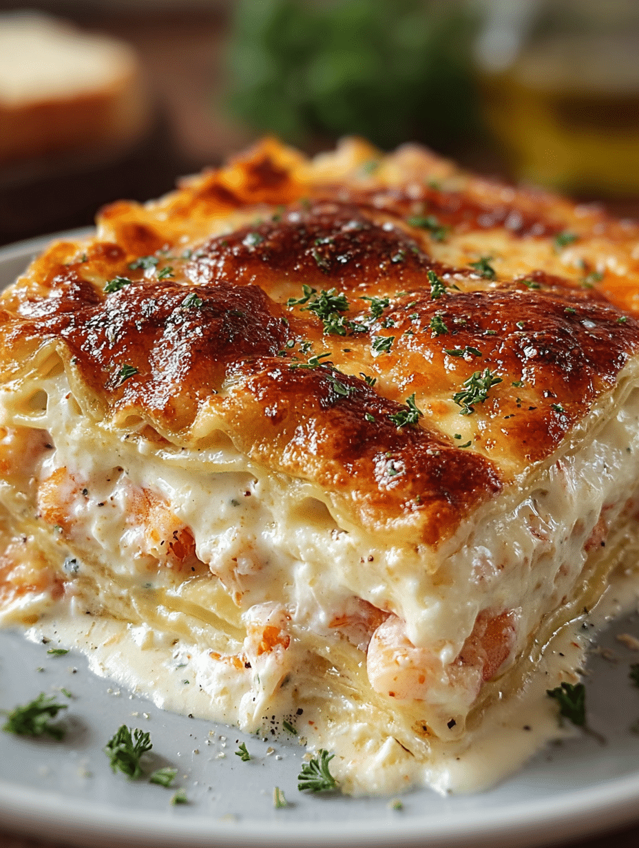 Creamy Seafood Lasagna Bake