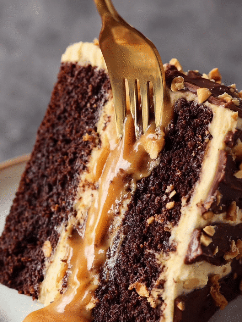 Decadent Snickers Layer Cake