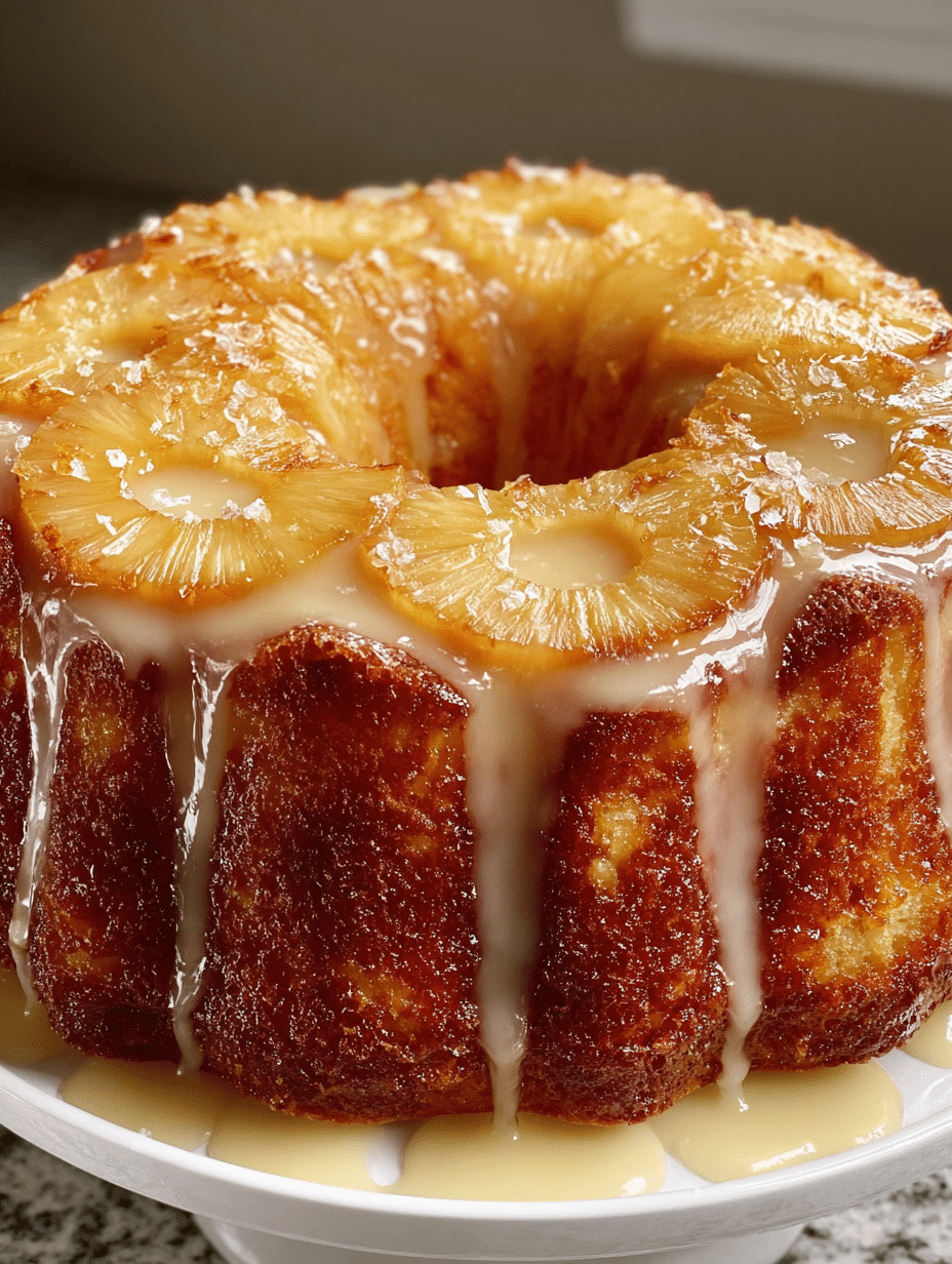 Golden Pineapple Upside-Down Bundt Cake