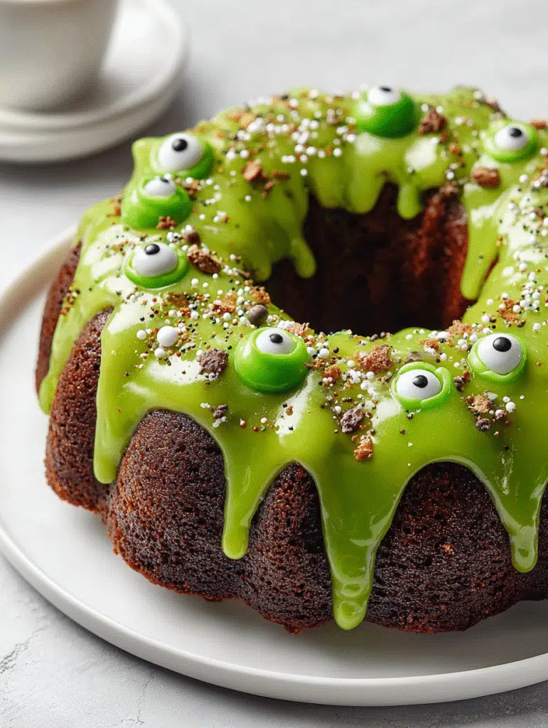 Gooey Monster Halloween Bundt Cake