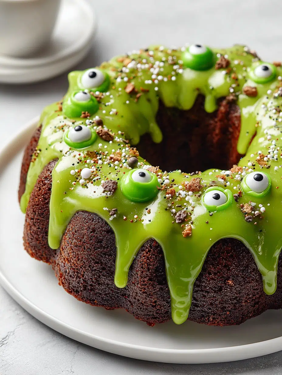 Gooey Monster Halloween Bundt Cake