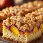 Peach Yogurt Crumble Cake