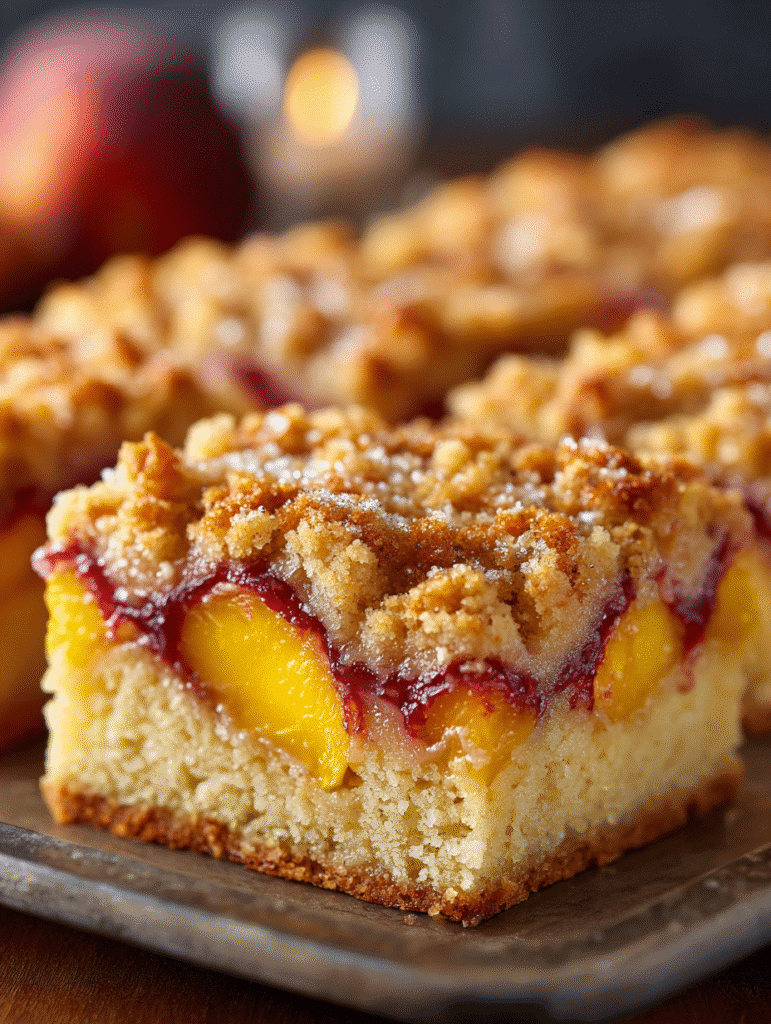 Peach Yogurt Crumble Cake
