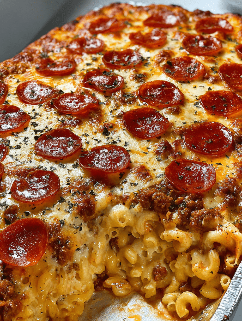 Pepperoni Pizza Mac & Cheese Bake
