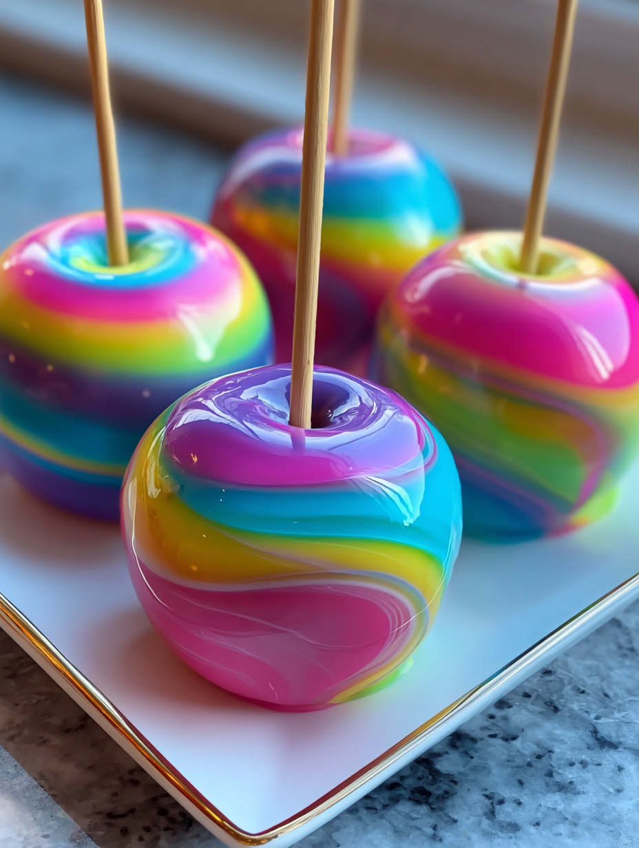 Rainbow Candy Apples