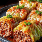 Savory Cabbage Rolls with Spiced Beef & Rice