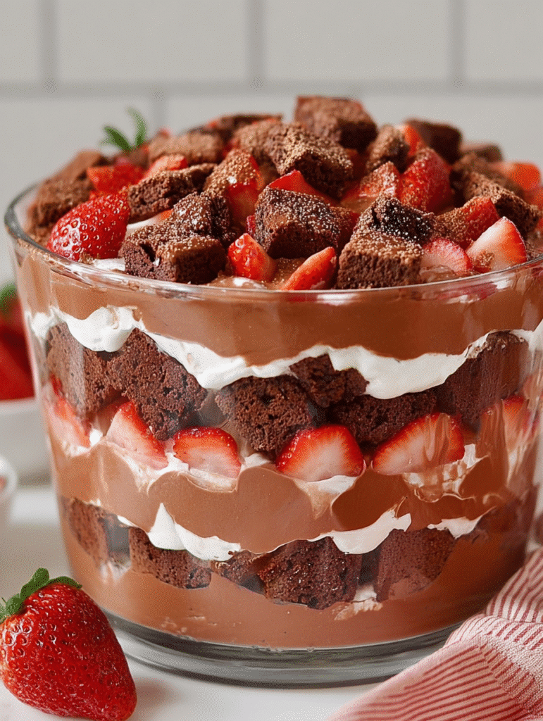 Strawberry Brownie Chocolate Trifle: A Delightful Dessert! 5 Strawberry Brownie Chocolate Trifle