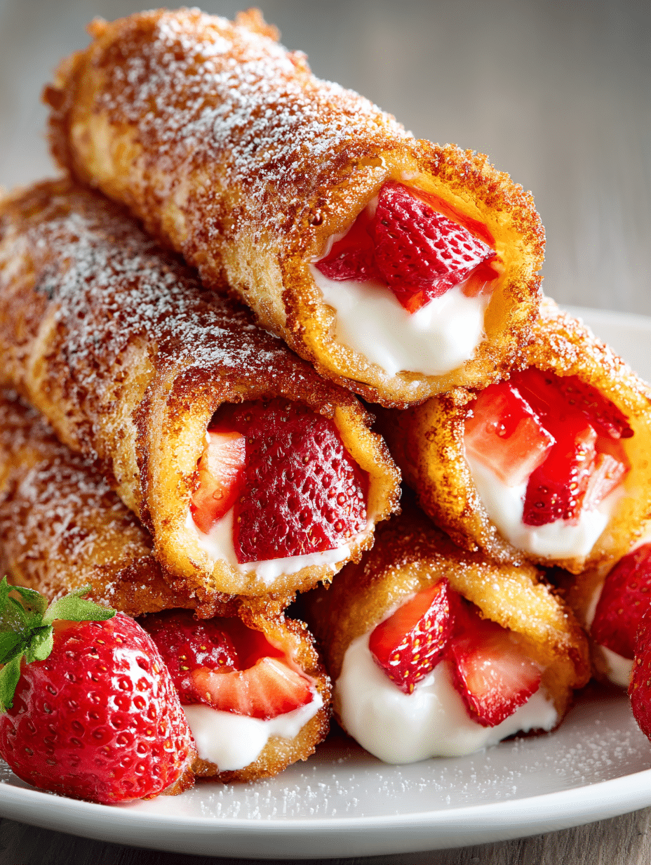 Strawberry Cheesecake French Toast Roll-Ups