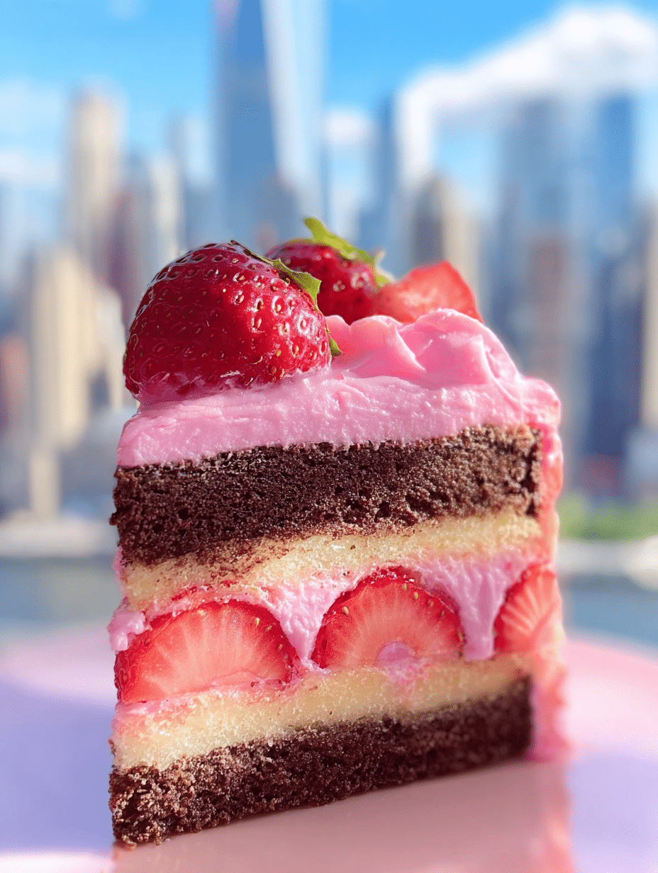 Strawberry Chocolate Swirl Layer Cake