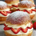 Strawberry Cream Brioche Buns: A Sweet Delight! 3 Strawberry Cream Brioche Buns