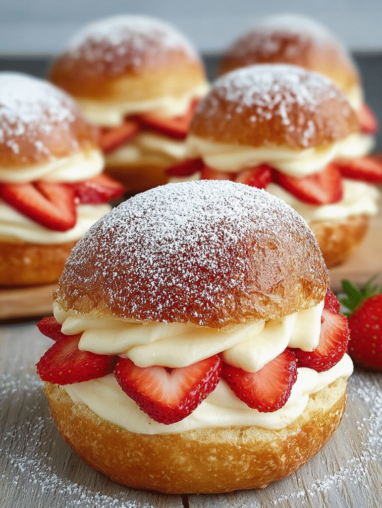 Strawberry Cream Brioche Buns