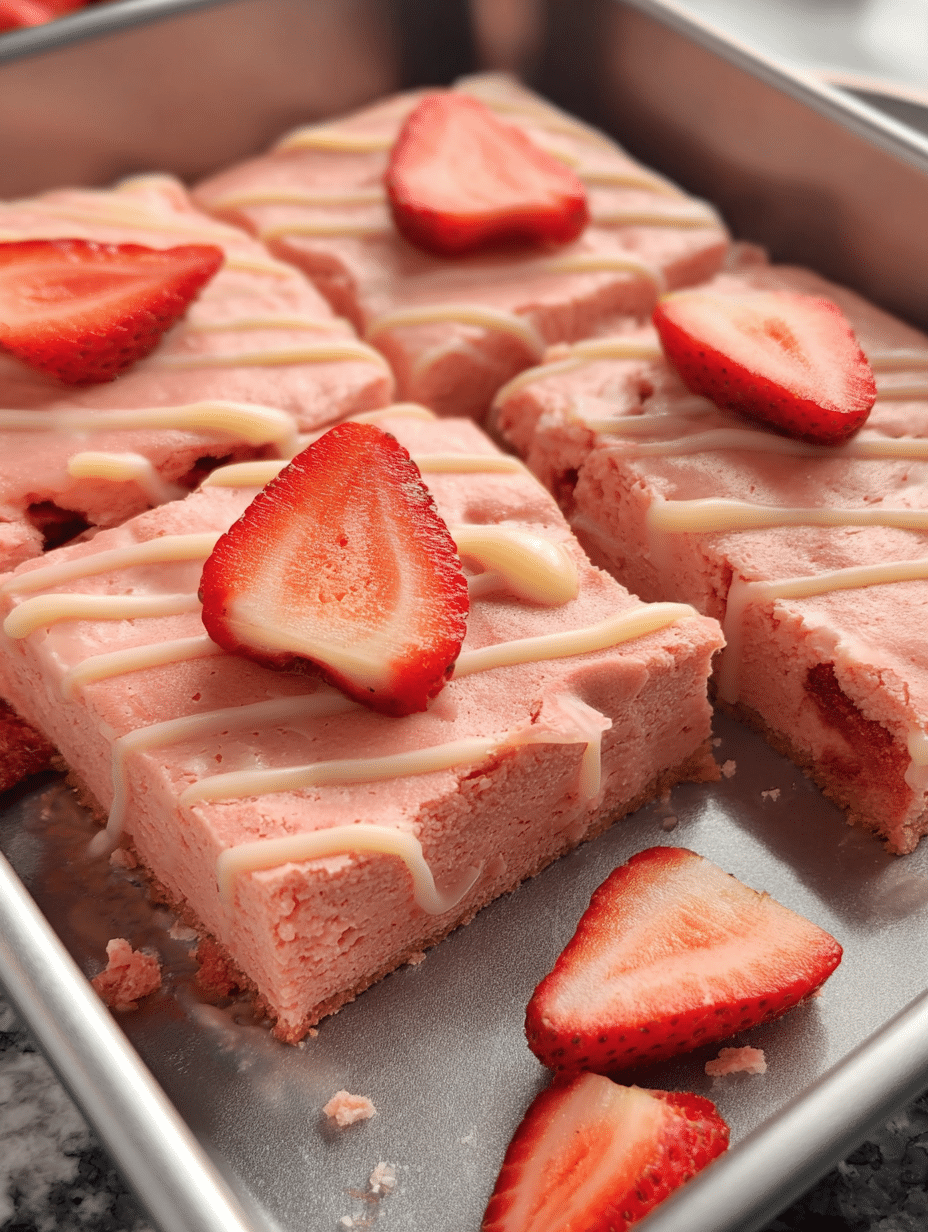 Strawberry Fudge Bars with Fresh Berries: Easy Recipe! 2 Strawberry Fudge Bars with Fresh Berries