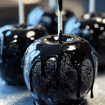 Black Poison Candy Apples are Halloween's Delight! 3 Black Poison Candy Apples