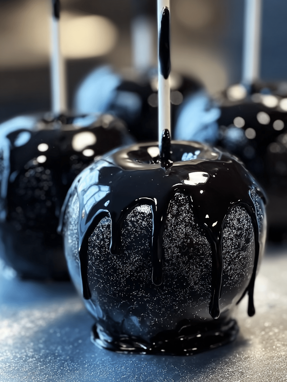 Black Poison Candy Apples are Halloween's Delight! 2 Black Poison Candy Apples