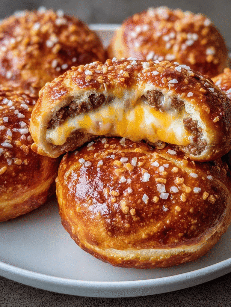 Cheeseburger Pretzel Bombs