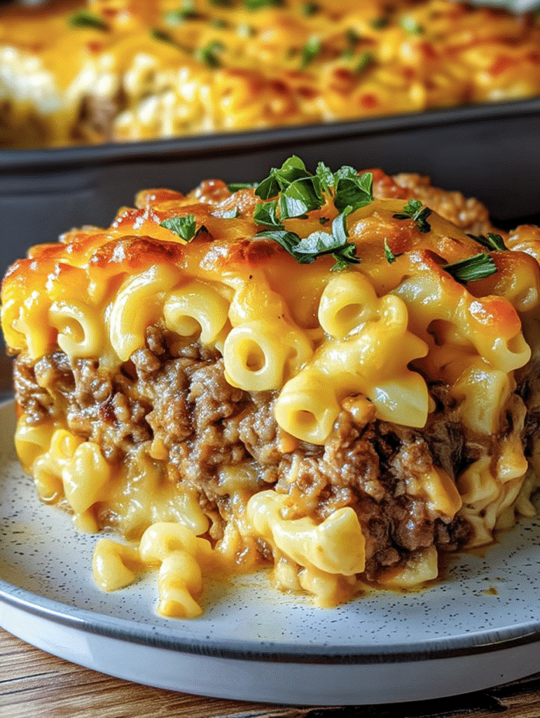 Cheesy Beef Macaroni Bake