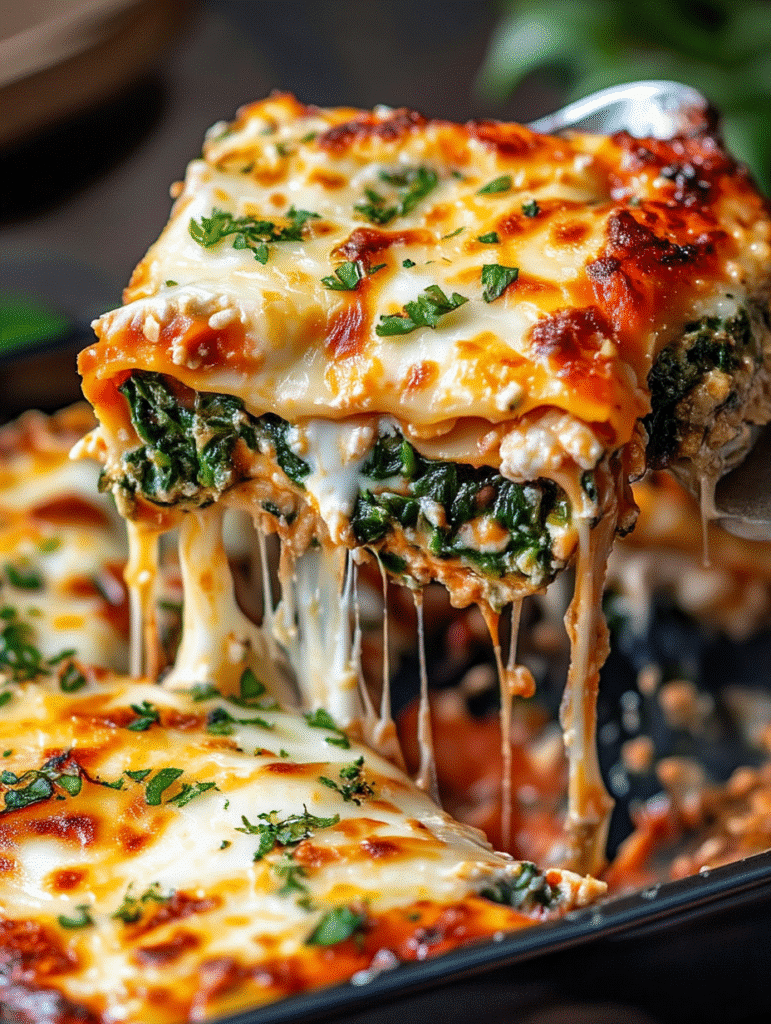 Cheesy Spinach Ricotta Lasagna