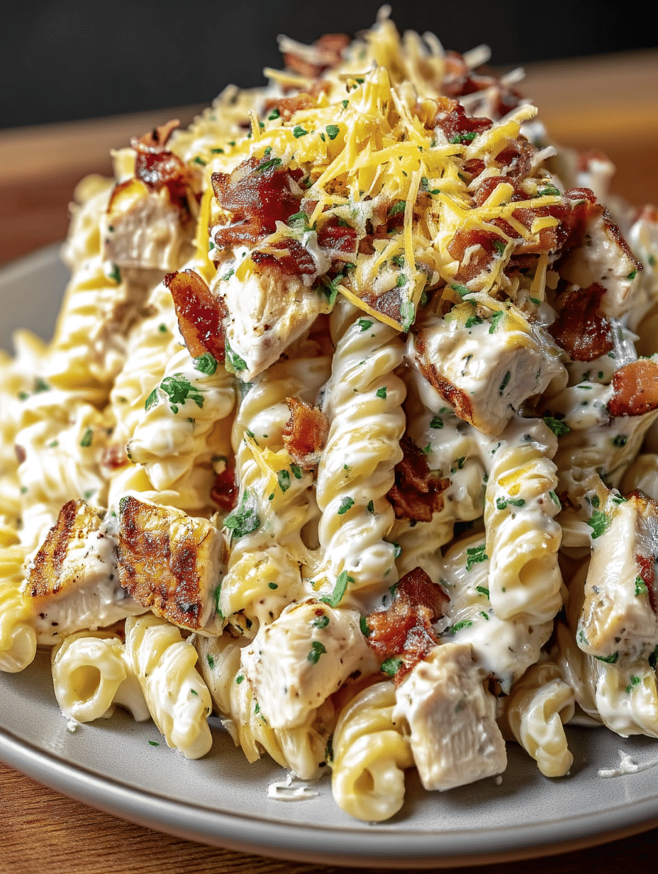 Chicken Bacon Ranch Pasta Stack