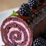 Chocolate Blackberry Swiss Roll