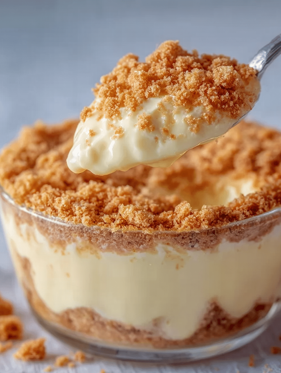 Creamy Vanilla Pudding Crumble Delight
